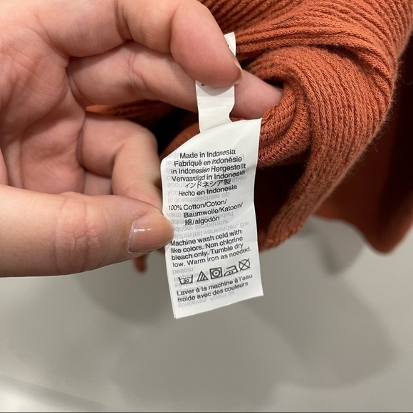 Madewell Texture & Thread Long Sleeve Tie-Front Top Copper Size Small - Picture 8 of 8